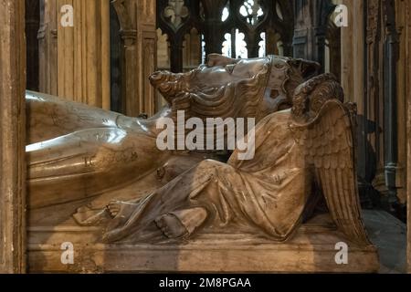 Cathédrale de Gloucester, effigie d'Alabaster d'Edward II. Banque D'Images