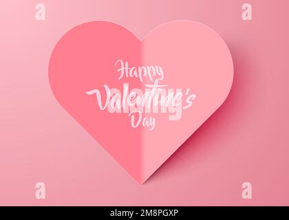 Saint Valentin. Coeur coupé en papier. Illustration vectorielle Illustration de Vecteur