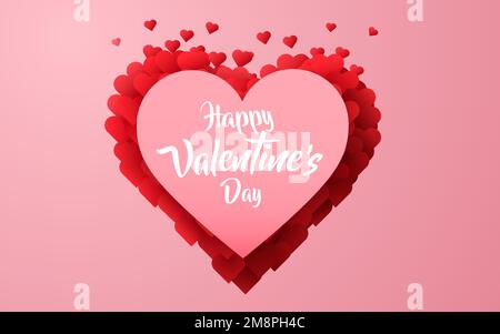 Saint Valentin. Coeur coupé en papier. Illustration vectorielle Illustration de Vecteur