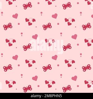 Motif sans couture avec coeurs et papillons. Arrière-plan avec des papillons et des coeurs. Illustration vectorielle Illustration de Vecteur