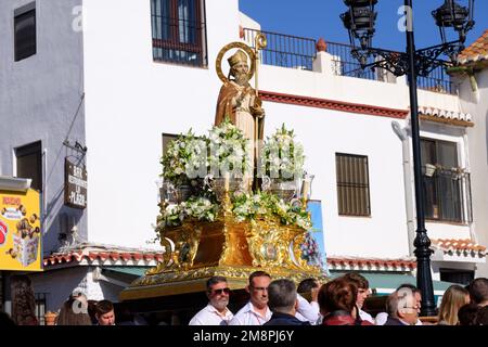 Festival de Saint Hilary de Poitiers au sommet de la montagne pueblo de Comares, Axarquia, Malaga, Andalousie, Espagne Banque D'Images