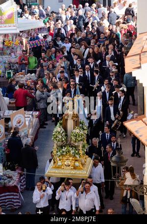 Festival de Saint Hilary de Poitiers au sommet de la montagne pueblo de Comares, Axarquia, Malaga, Andalousie, Espagne Banque D'Images