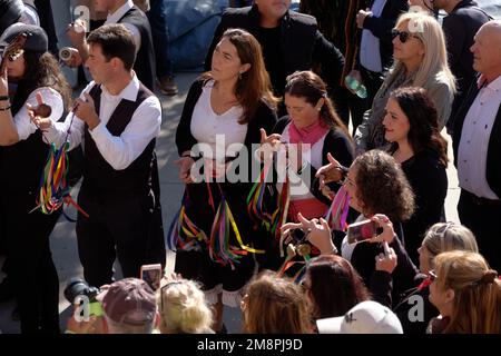 Festival de Saint Hilary de Poitiers au sommet de la montagne pueblo de Comares, Axarquia, Malaga, Andalousie, Espagne Banque D'Images