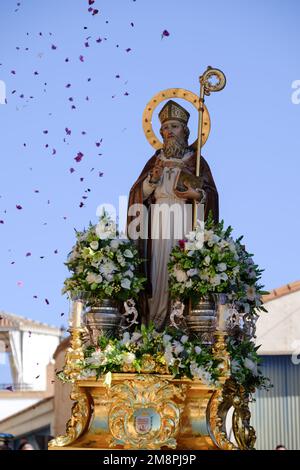 Festival de Saint Hilary de Poitiers au sommet de la montagne pueblo de Comares, Axarquia, Malaga, Andalousie, Espagne Banque D'Images