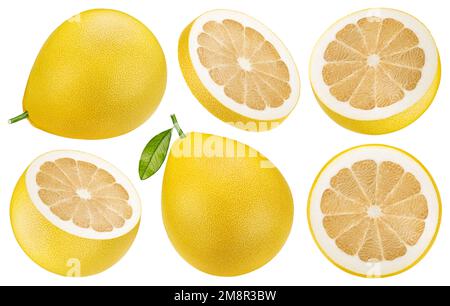 Pomelo isolé sur fond blanc Banque D'Images