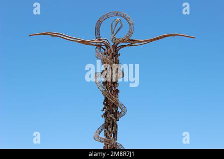 Monument Brazen Serpent, Mont Nebo, Jordanie Banque D'Images