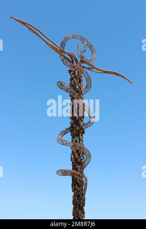 Monument Brazen Serpent, Mont Nebo, Jordanie Banque D'Images