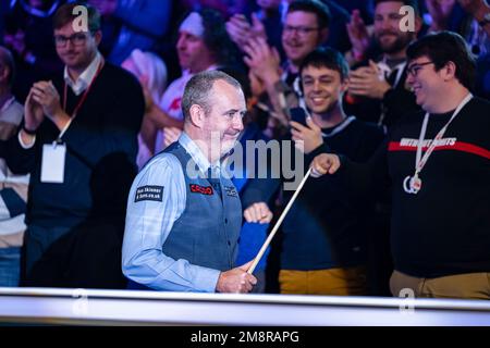 Londres, Royaume-Uni. 15th janvier 2023. Mark Williams entre dans l'arène dans la finale du Maître Cazoo 2023 - la finale au Palais Alexandra le dimanche, 15 janvier 2023 à LONDRES EN ANGLETERRE. Credit: Taka G Wu/Alay Live News Banque D'Images