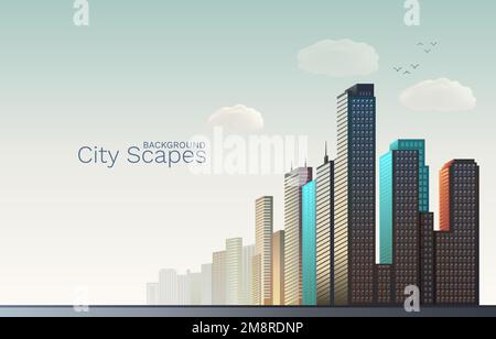 Paysage urbain, paysage urbain. Paysage urbain. fond urbain. Illustration vectorielle Illustration de Vecteur