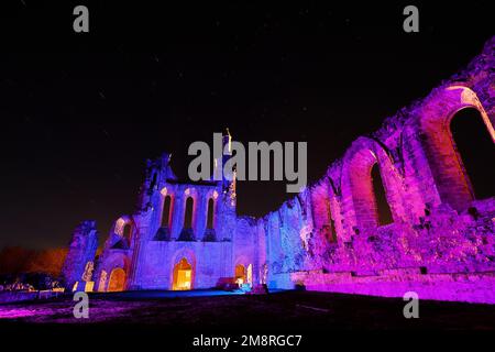 Abbaye de Byland dans le parc national des Moors du Yorkshire du Nord. Banque D'Images