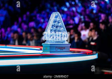 Londres, Royaume-Uni. 15th janvier 2023. Judd Trump contre Stuart Bingham en finale pendant le Maître Cazoo 2023 - la finale au Palais Alexandra le dimanche, 15 janvier 2023 à LONDRES EN ANGLETERRE. Credit: Taka G Wu/Alay Live News Banque D'Images