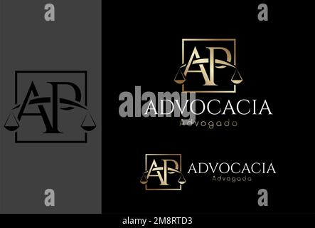 Logomarca, logo Advocacia baseada na letra inicial AP Illustration de Vecteur