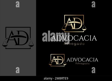 Logomarca, logo Advocacia baseada na letra inicial AD Illustration de Vecteur