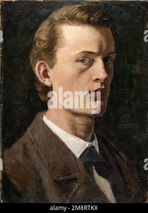 Autoportrait. Edvard Munch. 1882. Banque D'Images