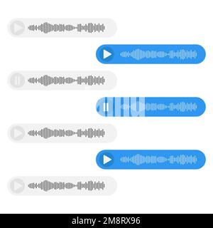 Vecteur des icônes de messages vocaux isolées sur fond blanc vide Illustration de Vecteur