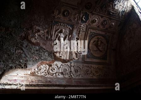 Les thermes Forum derrière le temple de Jupiter à Pompéi, en Italie Banque D'Images