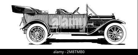 Voiture classique d'époque, illustration ancienne Banque D'Images