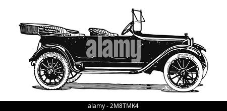 Voiture classique d'époque, illustration ancienne Banque D'Images