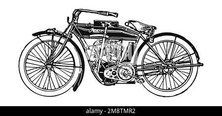 Illustration de moto vintage, version classique Banque D'Images