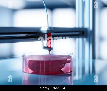 BioPrint 3D - le concept de l'impression d'organes pour les transplantations sur 3D imprimantes. l'avenir de la transplantologie, rendu 3d. Banque D'Images