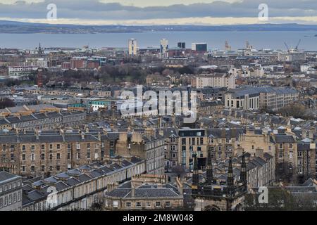 Edinburgh, Écosse, Royaume-Uni, 15 janvier 2023. Vue vers l'avant depuis Calton Hill. credit sst/alamy nouvelles en direct Banque D'Images