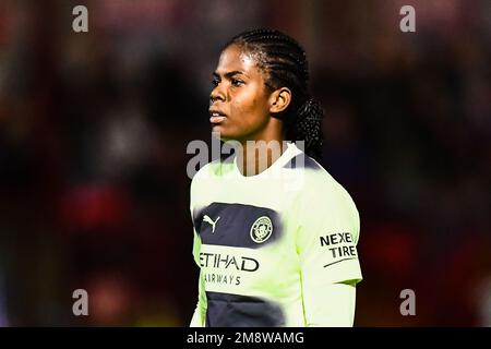 Londres, Royaume-Uni. 15th janvier 2023. Dagenham, Angleterre, 15 janvier 2023: Khadija Bunny Shaw (21 ville de Manchester) pendant le match de la Super League Barclays FA Womens entre West Ham United et Manchester City à Dagenham et au stade de construction de Chigwell de Redbridge.England. (K Hodgson/SPP) crédit: SPP Sport Press photo. /Alamy Live News Banque D'Images