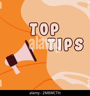 Affiche présentant les conseils supérieurs. Mot pour un petit mais particulièrement utile morceau de conseils pratiques Banque D'Images