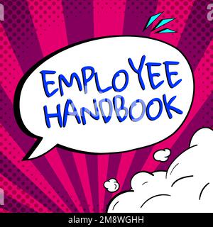 Affiche manuscrite Guide de l'employé. Document de présentation de l'entreprise qui contient les procédures opérationnelles de l'entreprise Banque D'Images