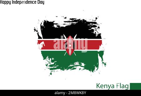 Kenya drapeau national artistique Grunge Pinceau concept Vector Design Illustration de Vecteur