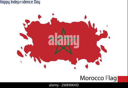 Maroc drapeau national artistique Grunge Pinceau Contour concept Vector Design Illustration de Vecteur