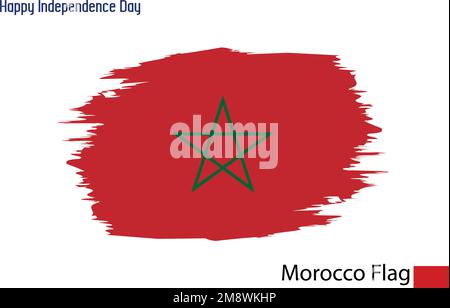 Maroc drapeau national artistique Grunge Pinceau Contour concept Vector Design Illustration de Vecteur