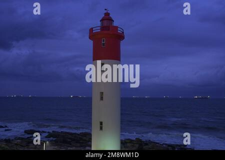 Paysage marin du phare d'Umhlanga à Durban Kwazulu Natal en Afrique du Sud Banque D'Images