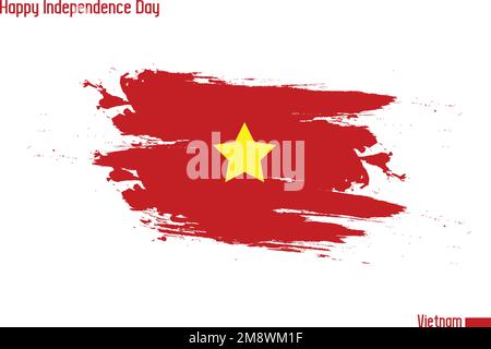 Grunge Brush Stroke Vecctor Design Vietnam drapeau national du Vietnam stock Vector Illustration de Vecteur