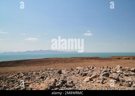 Vue panoramique sur le lac Turkana depuis Loiyangalani dans le comté de Turkana Banque D'Images