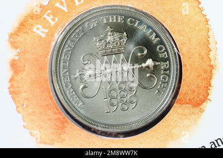 Revendication des droits pièce commémorative de £2 émise en 1989 Banque D'Images