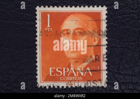 Valverde (CT), Italie - 15 janvier 2023: Un ancien timbre-poste de l'Espagne Banque D'Images