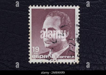 Valverde (CT), Italie - 15 janvier 2023: Un ancien timbre-poste de l'Espagne Banque D'Images