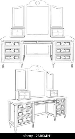 Vecteur commode antique Illustration de Vecteur