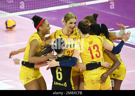 Pala Wanny, Florence, Italie, 15 janvier 2023, Volley Bergamo 1991 pendant il Bisonte Firenze vs Volley Bergamo 1991 - Volleyball Italian Serie A1 Femme Match Banque D'Images