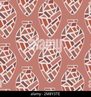 Motif vectoriel transparent Kvevri. Navire géorgien traditionnel en argile de grande taille Qvevri. Illustration de Vecteur