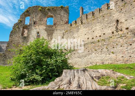 Vue sur la ruine du château épiscopal du XIIIe siècle à Haapsalu. Estonie, États baltes, Europe Banque D'Images