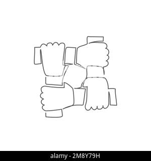 Travail d'équipe une ligne sur blanc Illustration de Vecteur