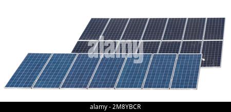 Panneau solaire bleu isolé sur fond blanc. Modèle de panneaux solaires pour l'énergie durable. L'énergie solaire renouvelable. L'énergie alternative. Banque D'Images