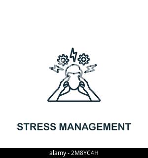 Icône gestion du stress. Icône monochrome simple Time Management pour les modèles, la conception Web et les infographies Illustration de Vecteur
