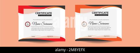 Modèle de certificat professionnel. conception de certificat, modèle de certificat. Conçu pour les diplômes, les récompenses, les affaires, l'université, l'école, et d'entreprise Illustration de Vecteur