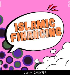 Affichage conceptuel financement islamique. Business concept activité bancaire et investissement conforme à la charia Banque D'Images