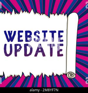 Mise à jour du site Web sur les légendes conceptuelles. Aperçu de l'entreprise maintenir la page Web et le contenu à jour et à la mode Banque D'Images