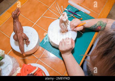 master dans la modélisation des figures de mastic de confiserie Banque D'Images