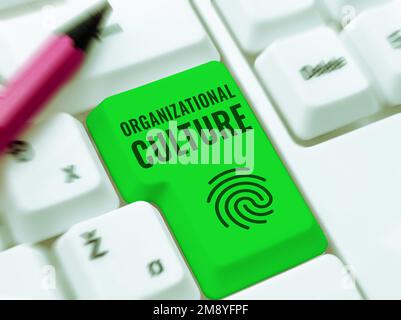 Légende présentant la culture organisationnelle. Présentation de l'entreprise étude de la façon dont les gens interagissent au sein des groupes Banque D'Images