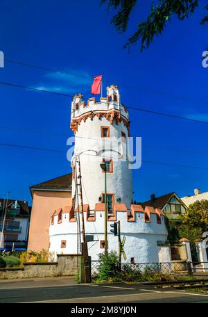 Adlerturm ou tour d'aigle à Rudesheim am Rhein, gorge du Rhin, Allemagne Banque D'Images